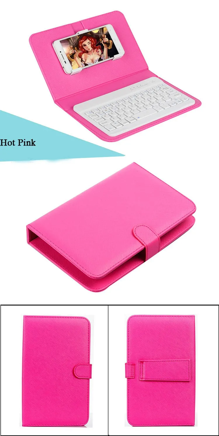 Bluetooth Keyboard Case for iPhone 6 UltraThin Wireless Keyboard Leather Case for iPhone 6s Pu Leather Flip Case for Samsung S6