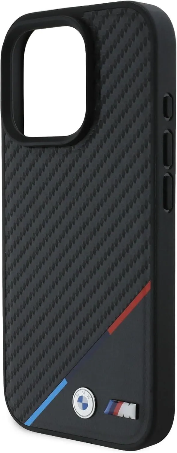 BMW M Carbon Tricolour Line Case with MagSafe for iPhone 16 Pro 6.3" Black - BMHMP16L23PUDTK