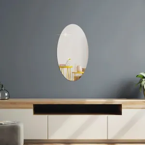 Bnezz - Self Adhesive Plastic Oval Mirror for Wall Stickers (30x20) Cm Frameless Flexible Mirror for Bathroom | Bedroom | Living Room (S-OvalMirror) Mirror Wall Decor