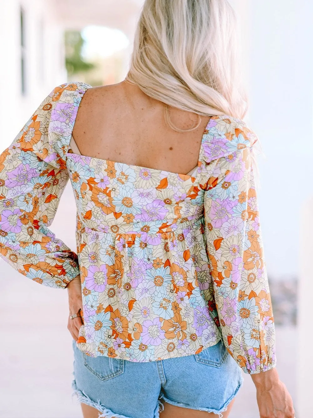 Boho Chic Floral Print Blouse