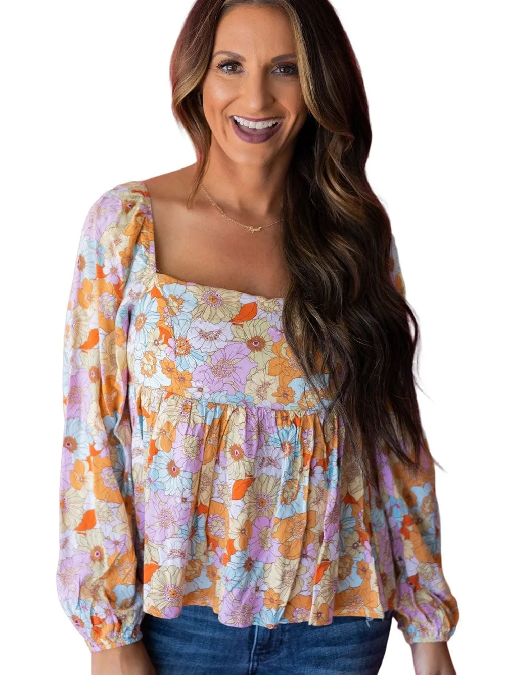 Boho Chic Floral Print Blouse