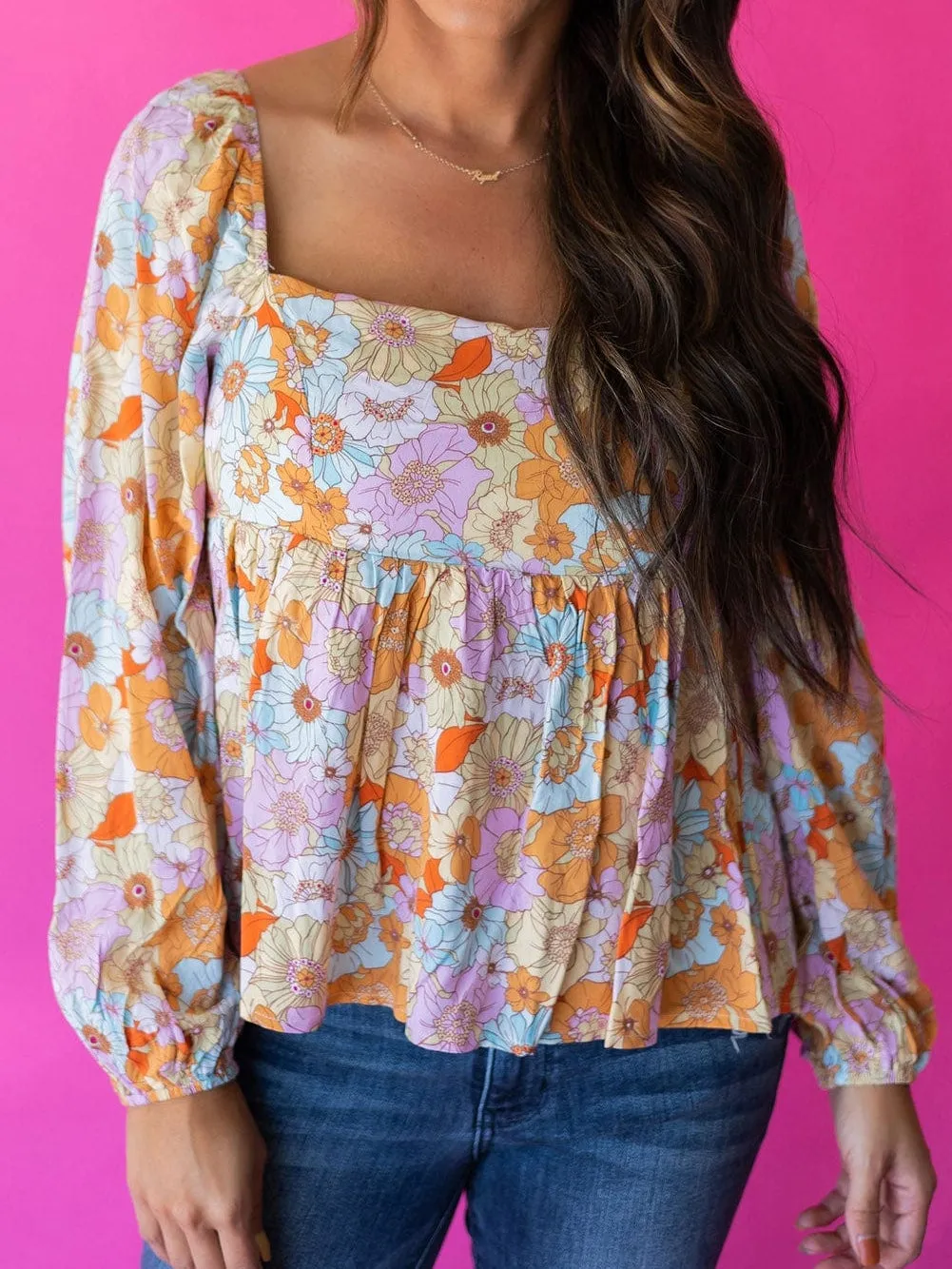 Boho Chic Floral Print Blouse