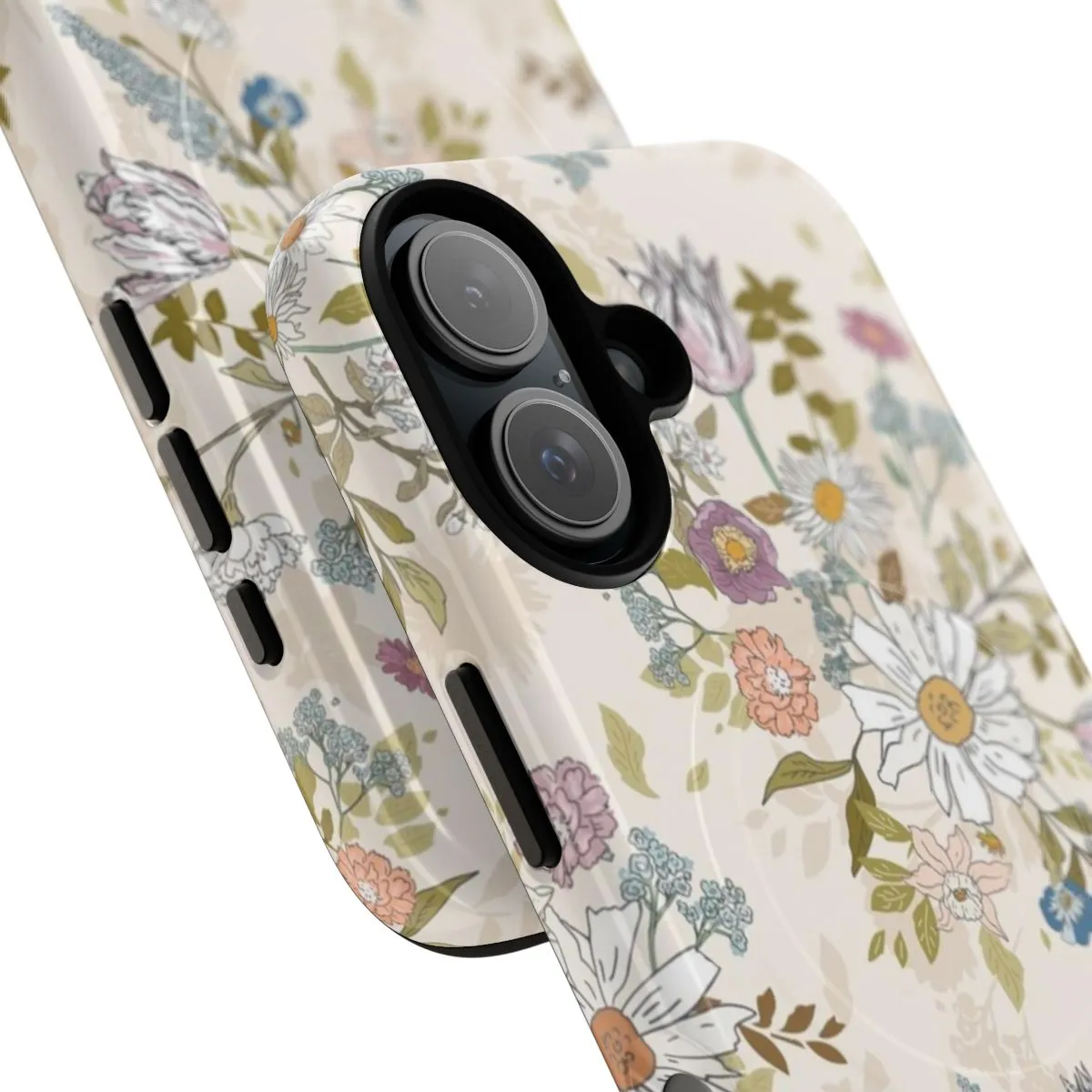Boho Floral Magnetic Phone Case with Vintage Botanical Design