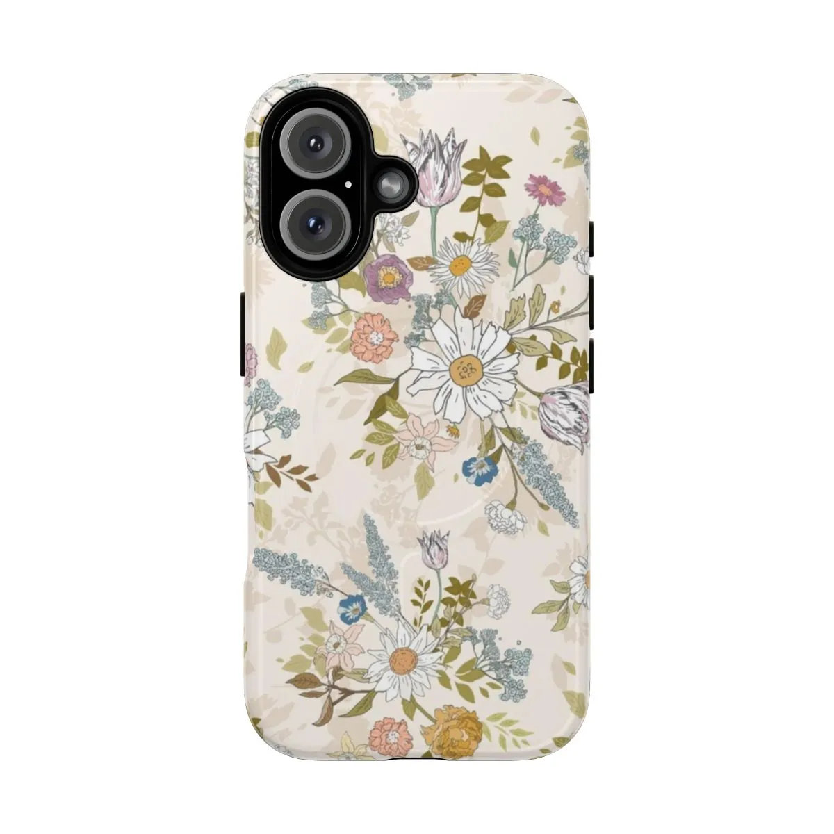 Boho Floral Magnetic Phone Case with Vintage Botanical Design