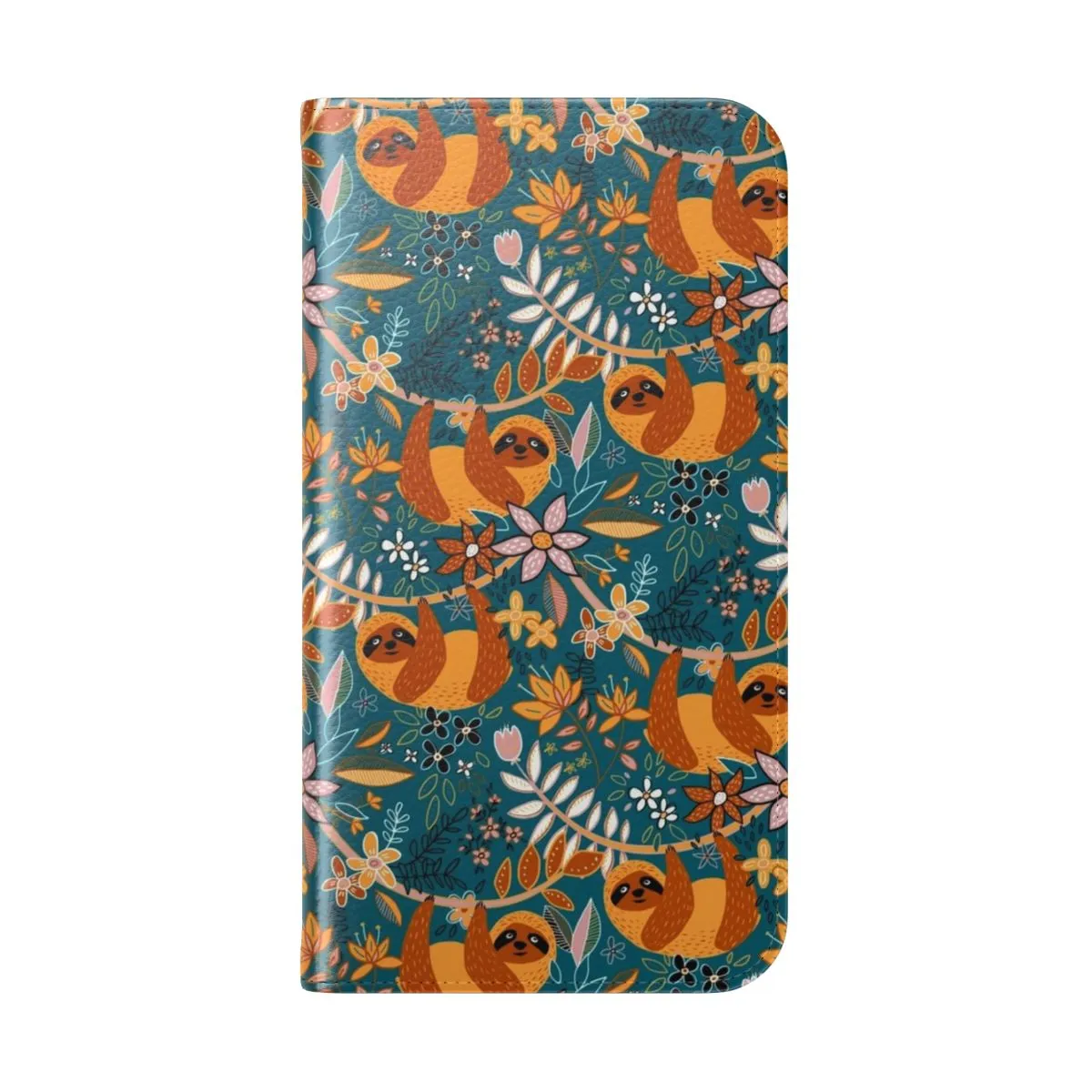 Boho Sloth Floral Phone Case - Retro Animal Print Cover