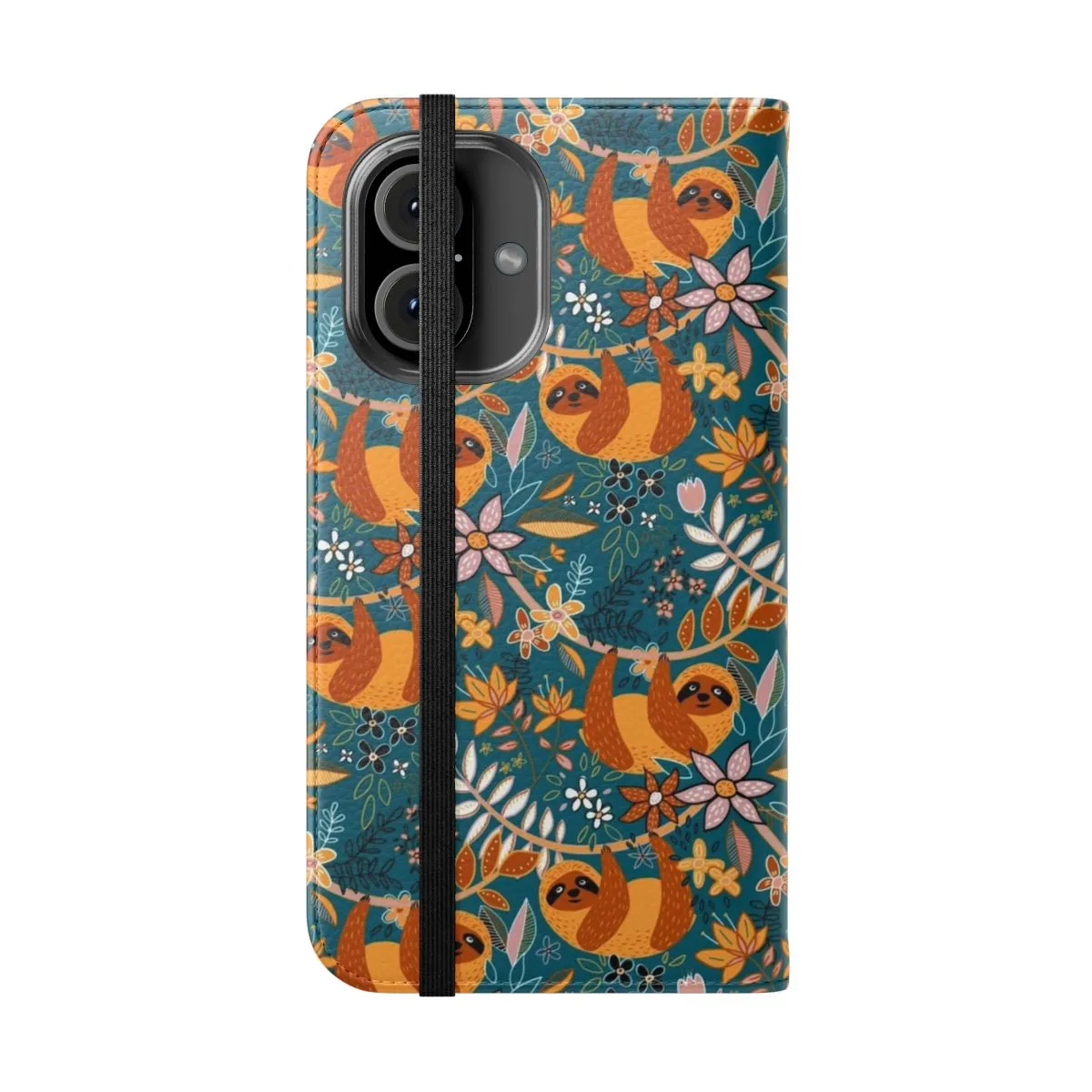 Boho Sloth Floral Phone Case - Retro Animal Print Cover