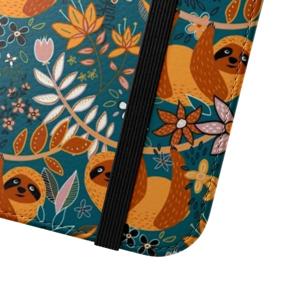 Boho Sloth Floral Phone Case - Retro Animal Print Cover
