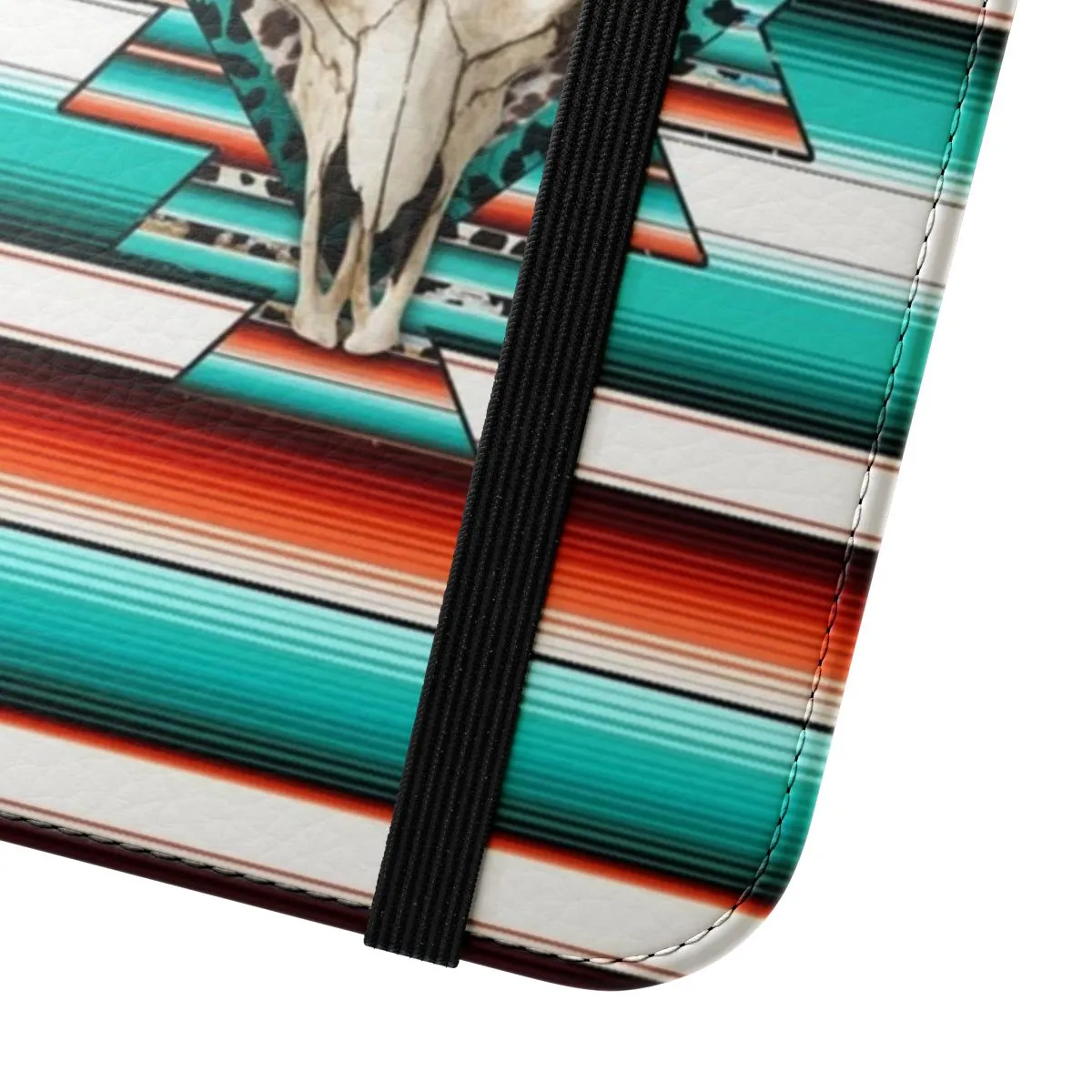 Boho Western Cow Skull Flip Cover Phone Case