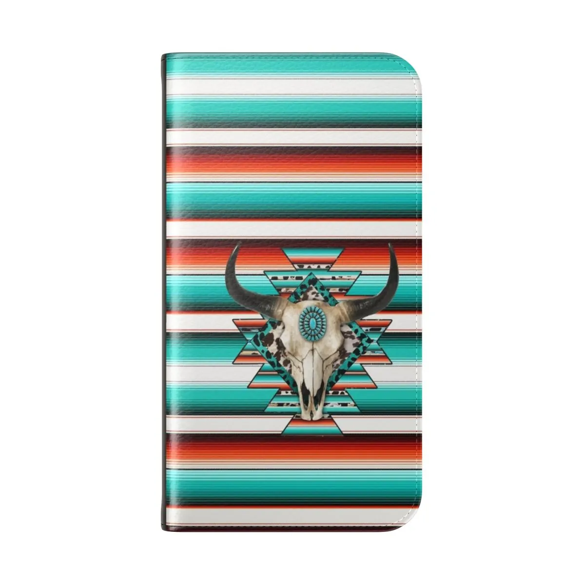 Boho Western Cow Skull Flip Cover Phone Case