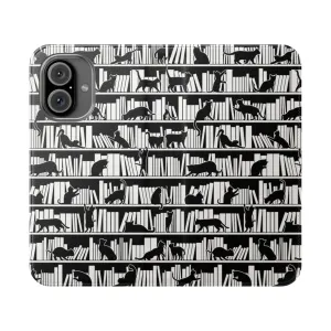 Bookish Book & Cat Lover Pattern Phone Case