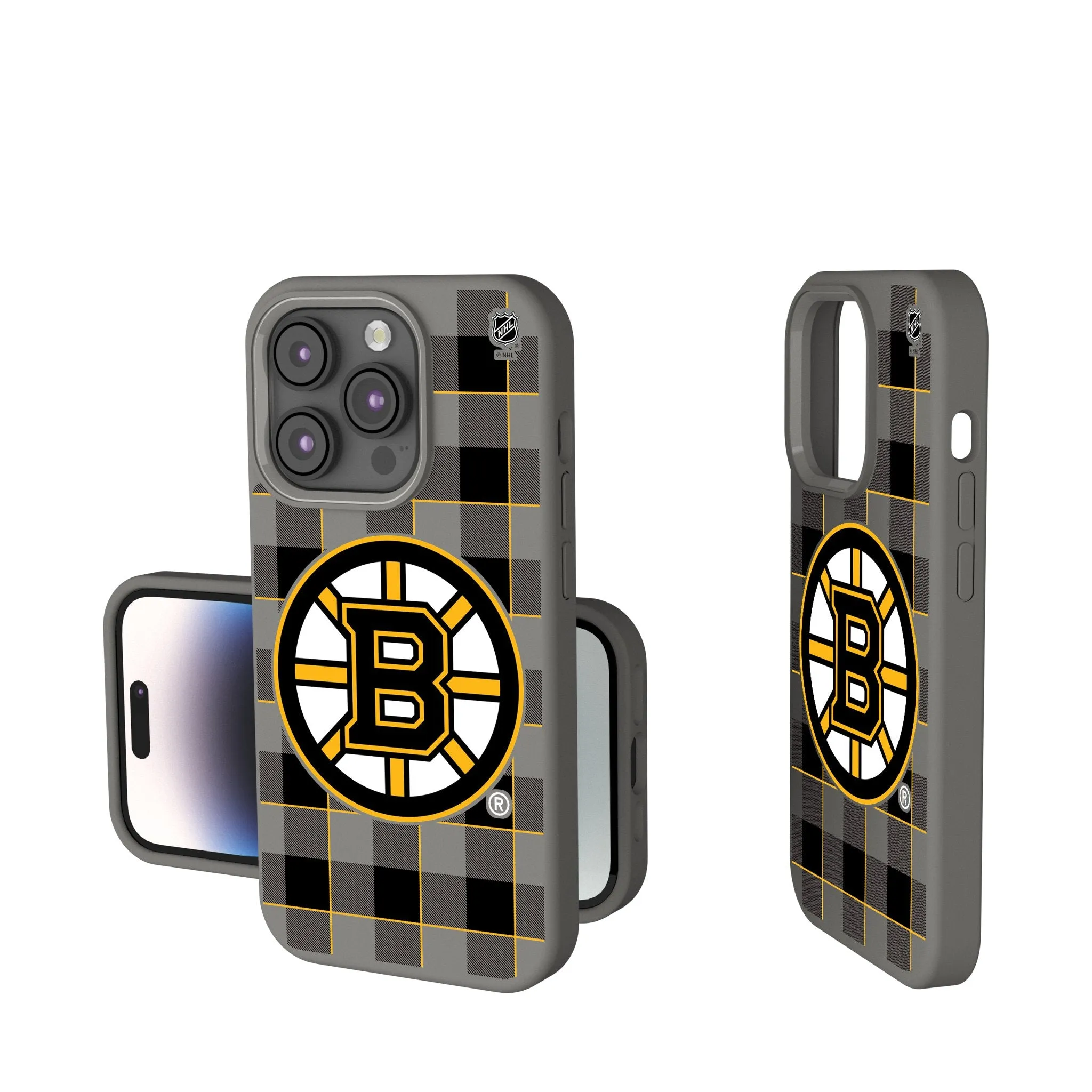 Boston Bruins Plaid Soft Touch Phone Case