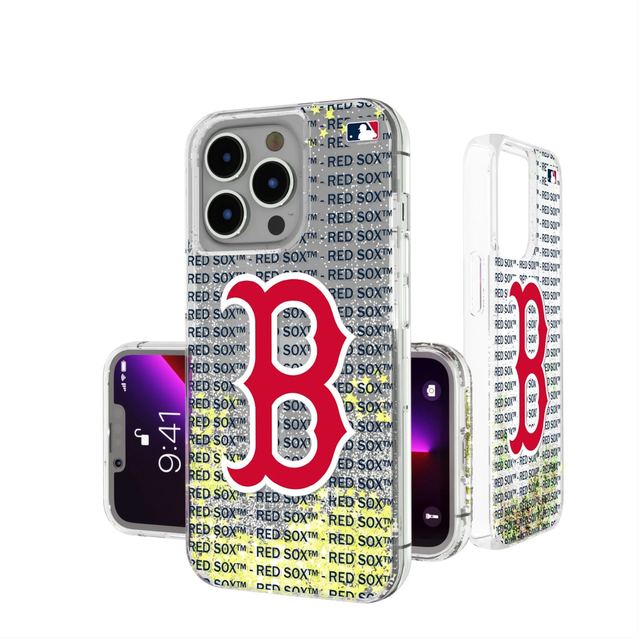 Boston Red Sox Text Backdrop Glitter Phone Case