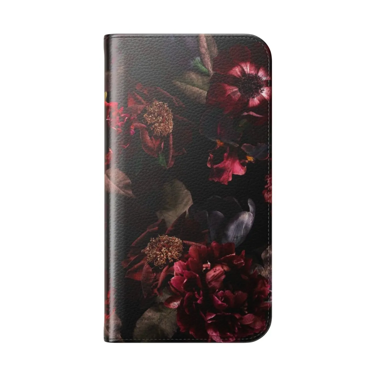 Botanical Dark Midnight Roses Flip Cover Phone Case