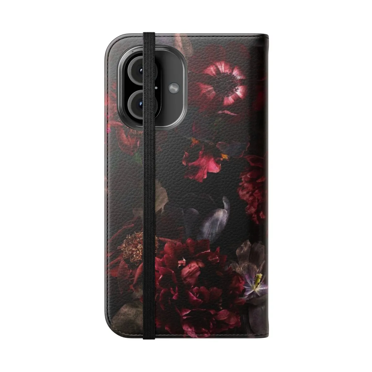 Botanical Dark Midnight Roses Flip Cover Phone Case