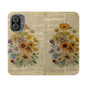 Botanical Print Phone Case with Vintage Garden Flowers