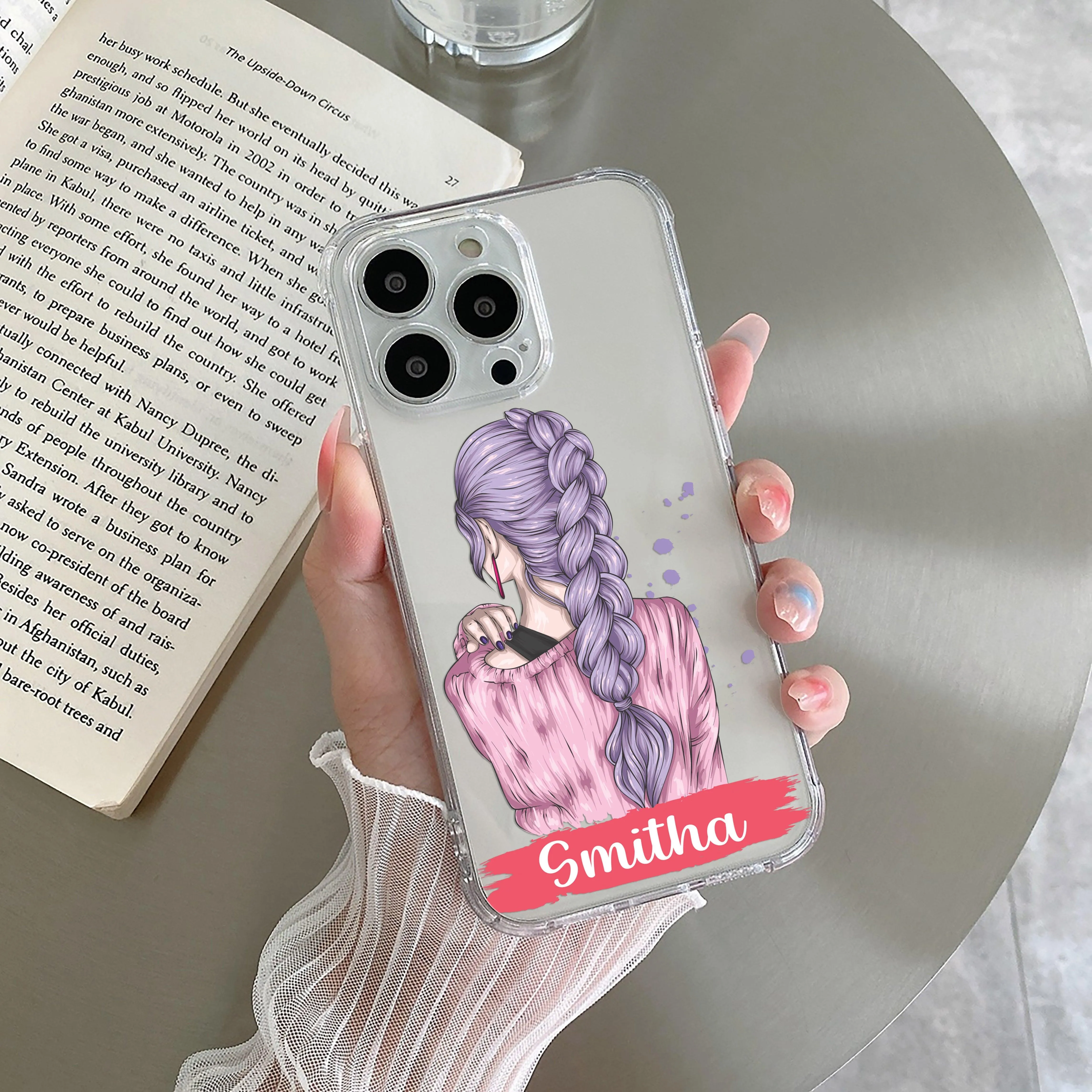 Braid Girl Customize Transparent Silicon Case For iQOO