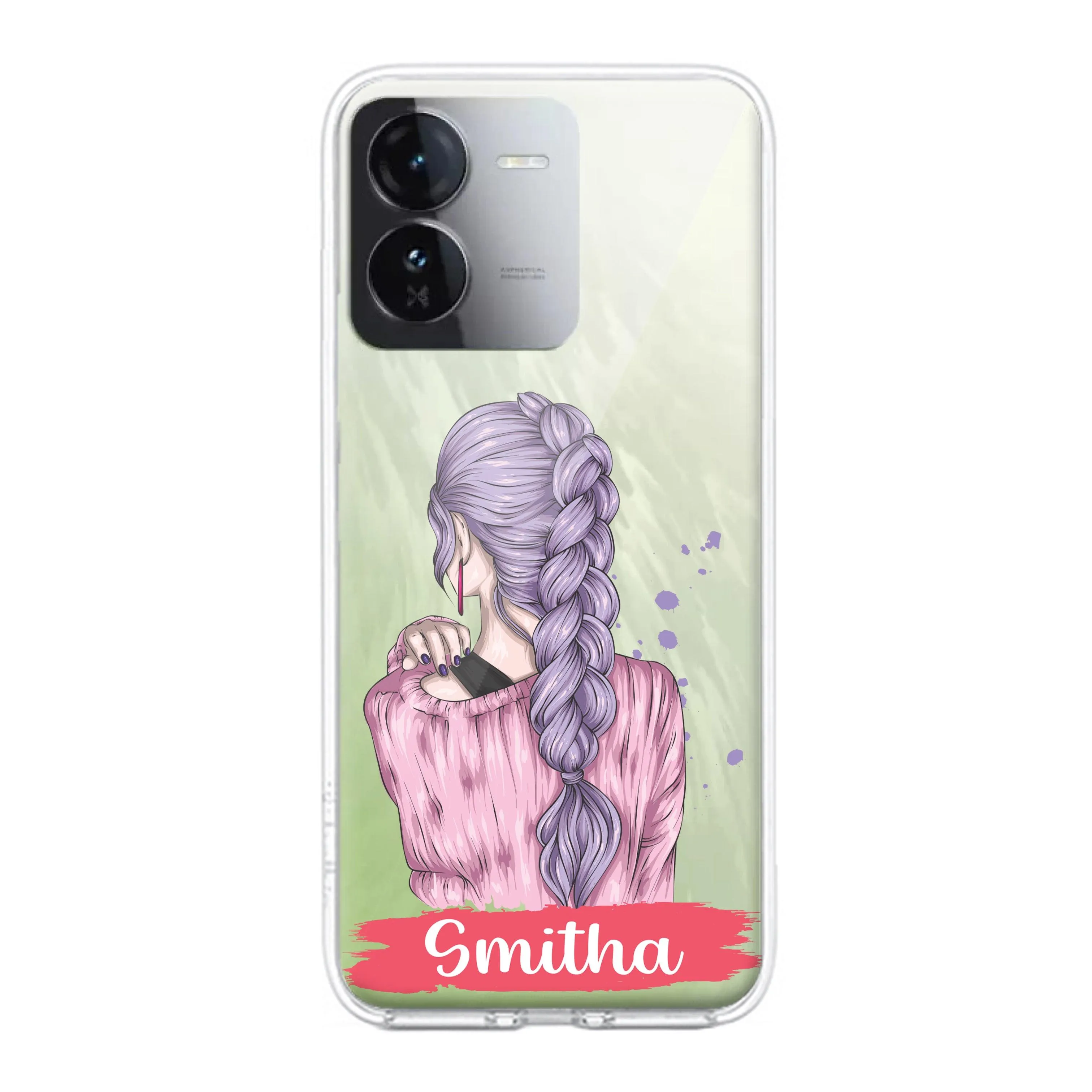 Braid Girl Customize Transparent Silicon Case For iQOO
