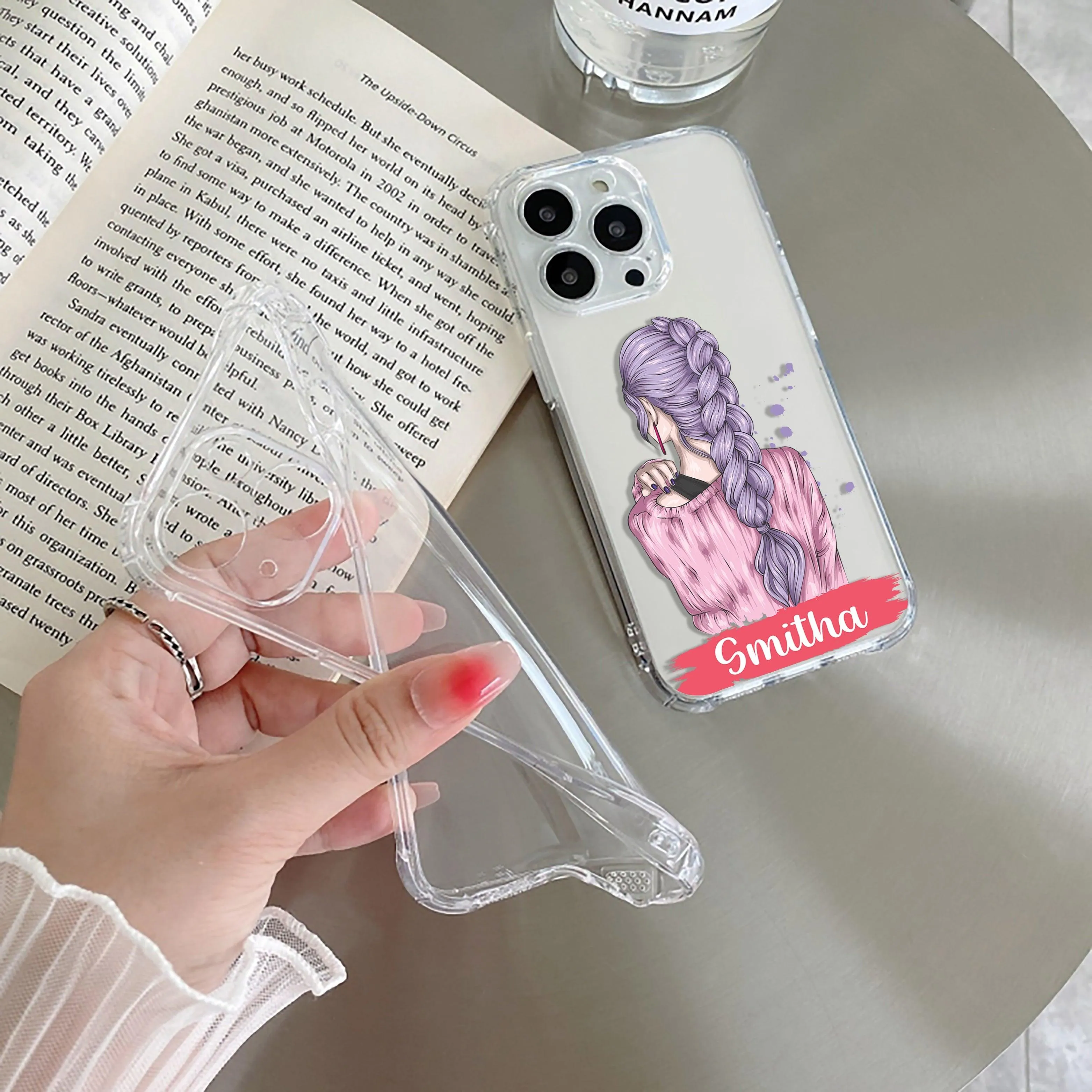 Braid Girl Customize Transparent Silicon Case For iQOO