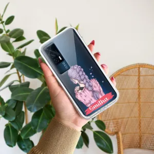 Braid Girl Customize Transparent Silicon Case For iQOO