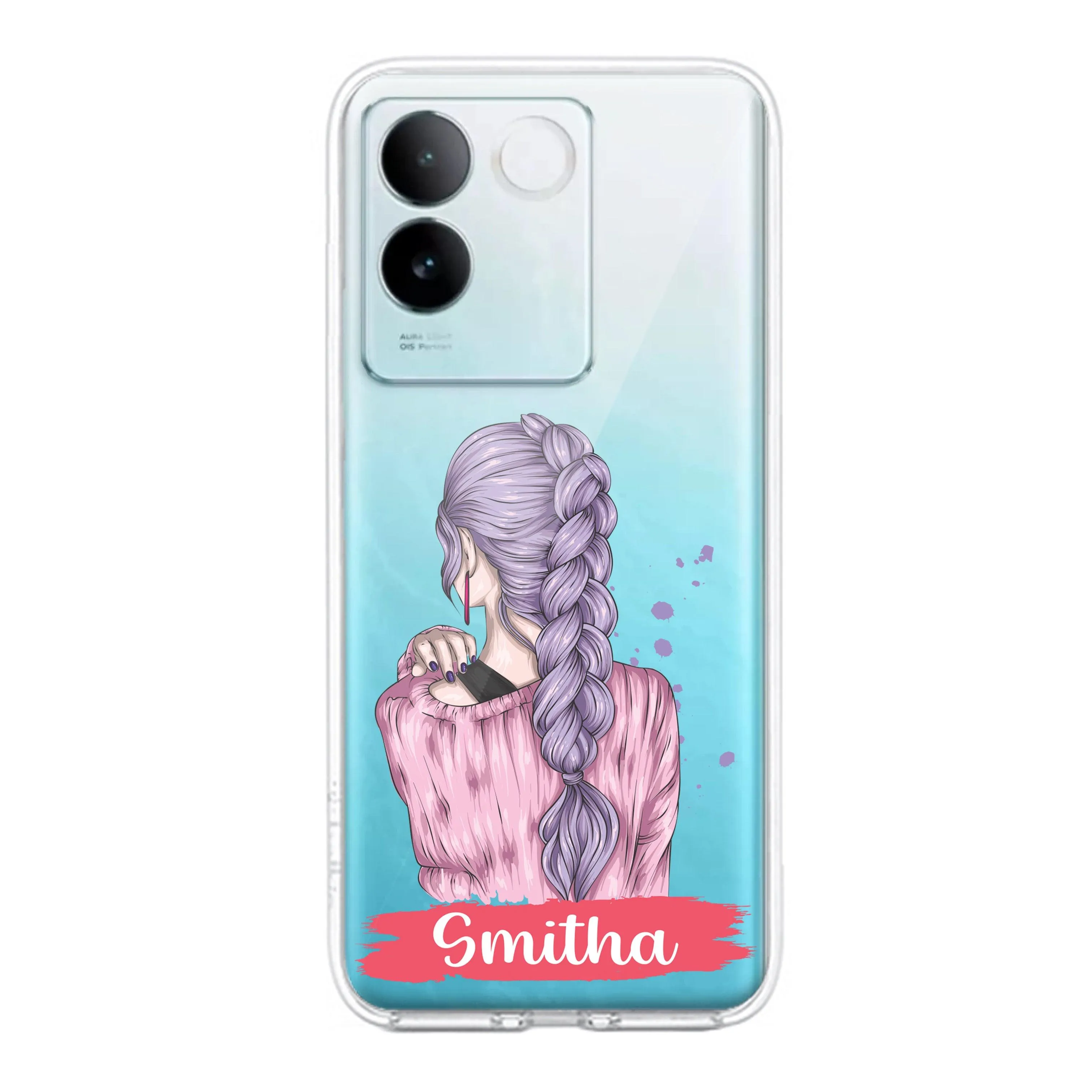 Braid Girl Customize Transparent Silicon Case For iQOO