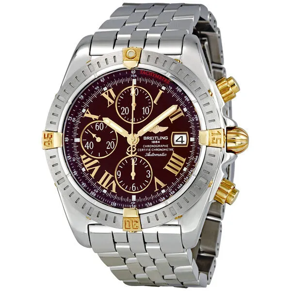 Breitling Chronomat Evolution Burgundy Dial Automatic Men's Watch B1335611-K521SS B1335611/K521