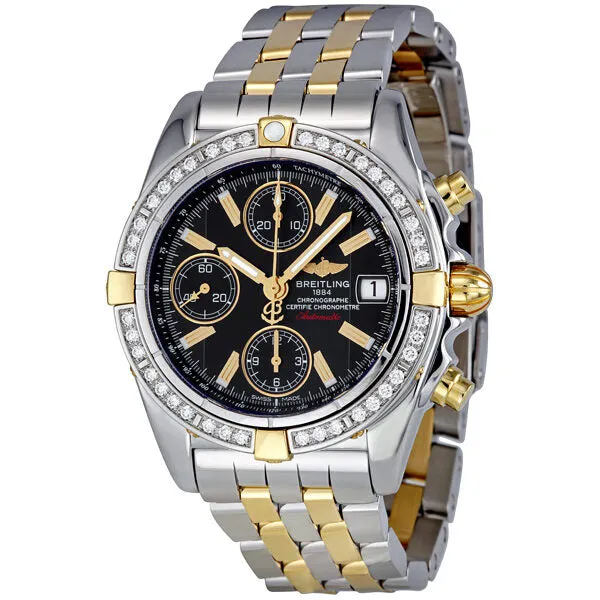 Breitling Galactic Chronograph Black Dial Diamond Bezel Automatic Men's Watch B13358LA-B974TT B13358LA/B974TT
