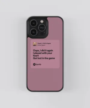 Britney Spears Oops, I did it again Spotify Glass Phone Case Cover
