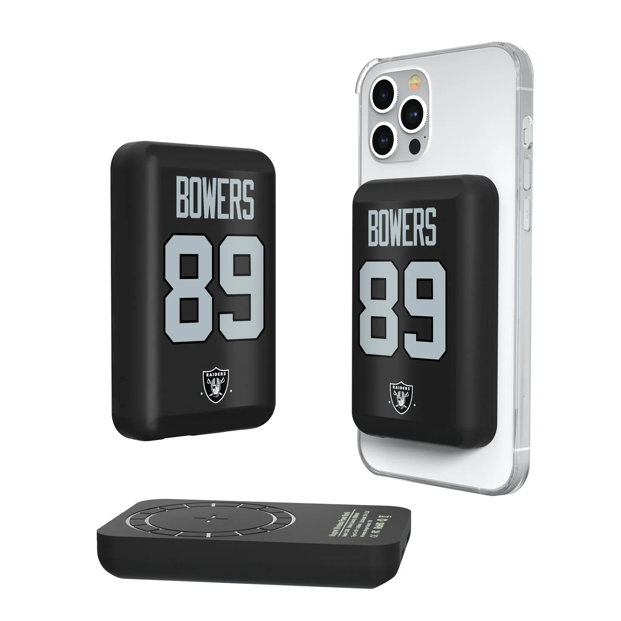 Brock Bowers Las Vegas Raiders 89 Ready Wireless Mag Power Bank