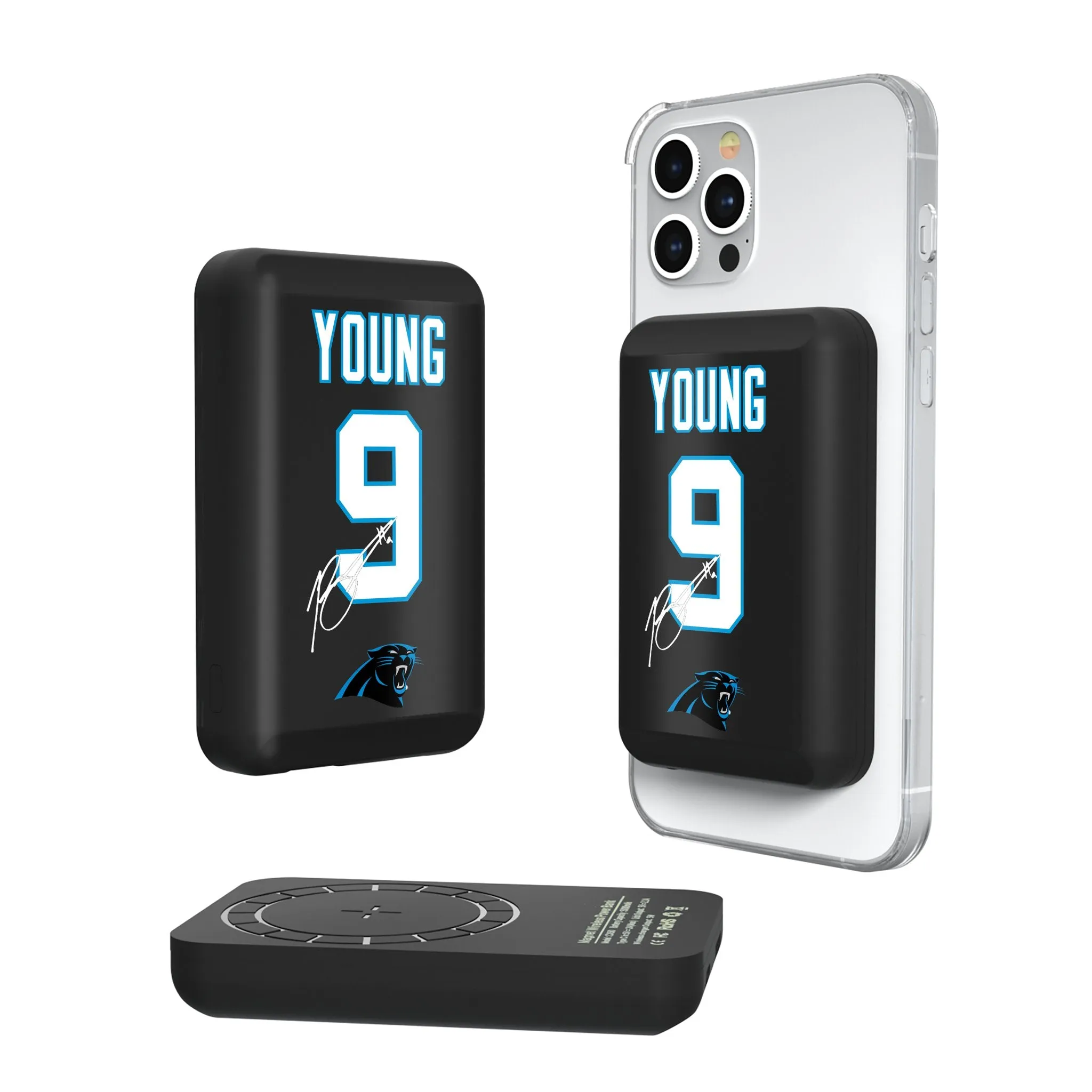 Bryce Young Carolina Panthers 9 Ready Wireless Mag Power Bank