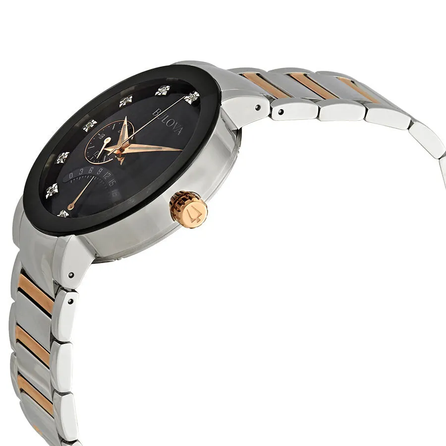 Bulova Diamond Black Dial Two-tone Men's Watch 98D129