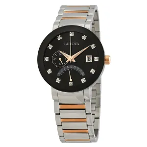 Bulova Diamond Black Dial Two-tone Men's Watch 98D129