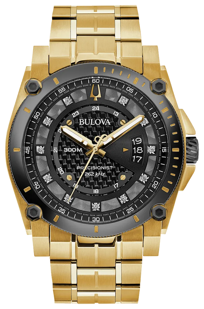 Bulova Icon Precisionist Gold Tone Men Watch 98D156