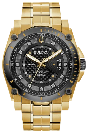 Bulova Icon Precisionist Gold Tone Men Watch 98D156