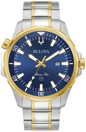 Bulova Marine Star Men's Blue Dial Watch 98B384