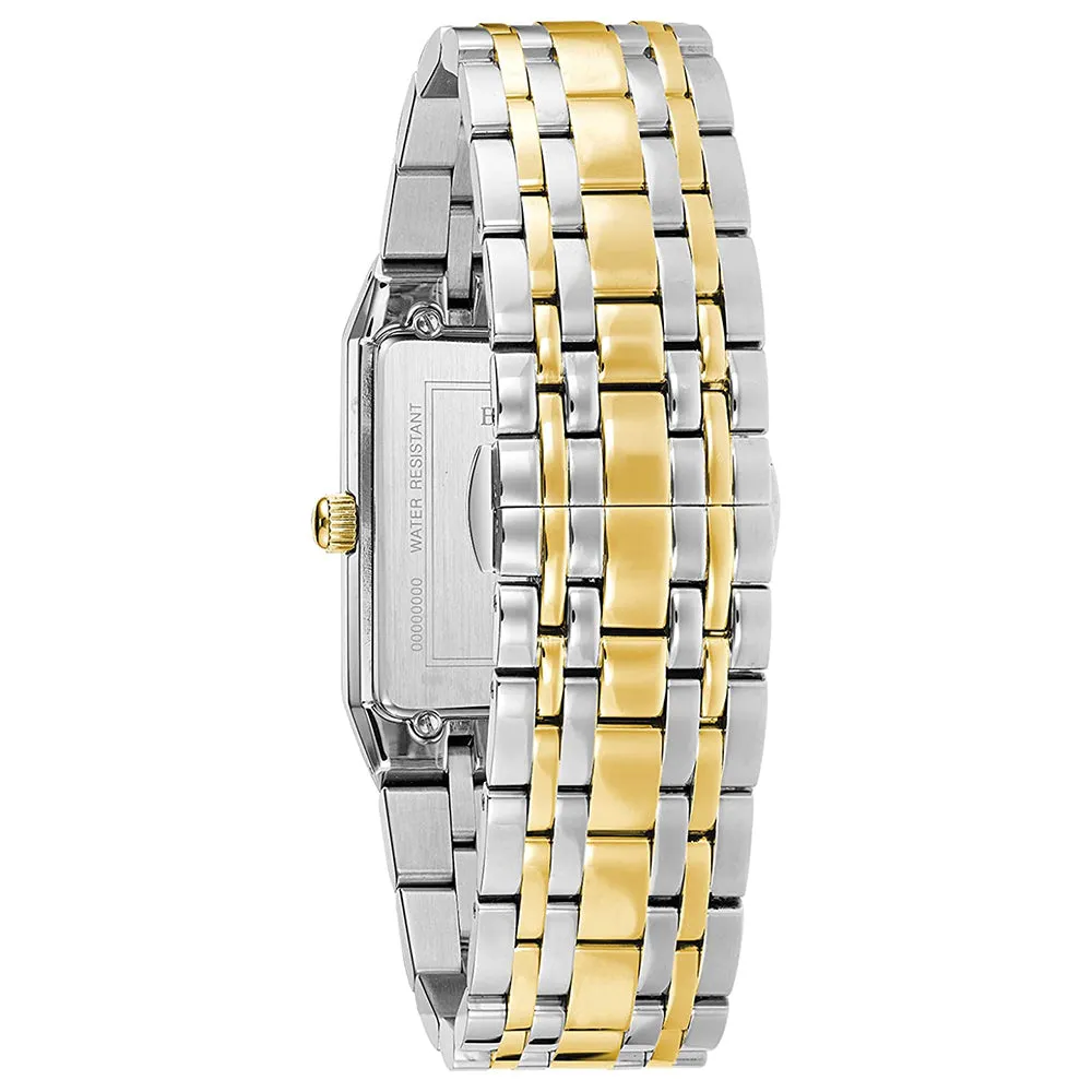 Bulova Men's Blue Dial Two Tone Stainless Steel Band Quartz Watch - 98D154