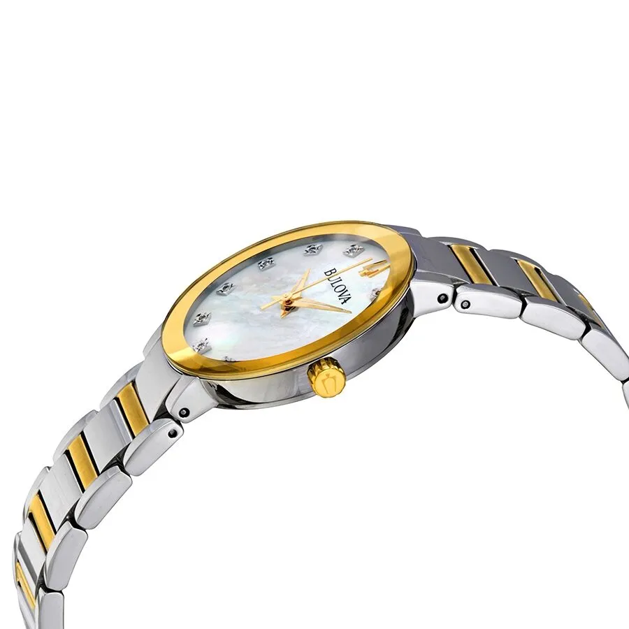 Bulova Mother of Pearl Crystal Dial Two-tone Ladies Watch 98P180