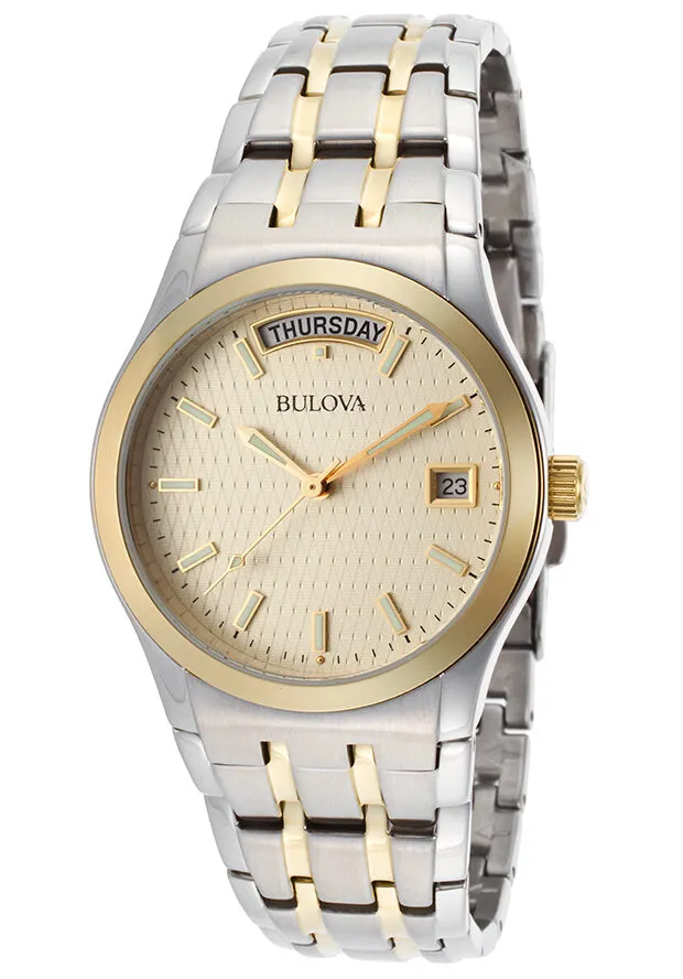 Bulova Quartz Champagne Dial Two-tone Men's Watch 98C60