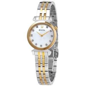 Bulova Regatta Quartz Diamond Mother of Pearl Dial Ladies Watch 98P202