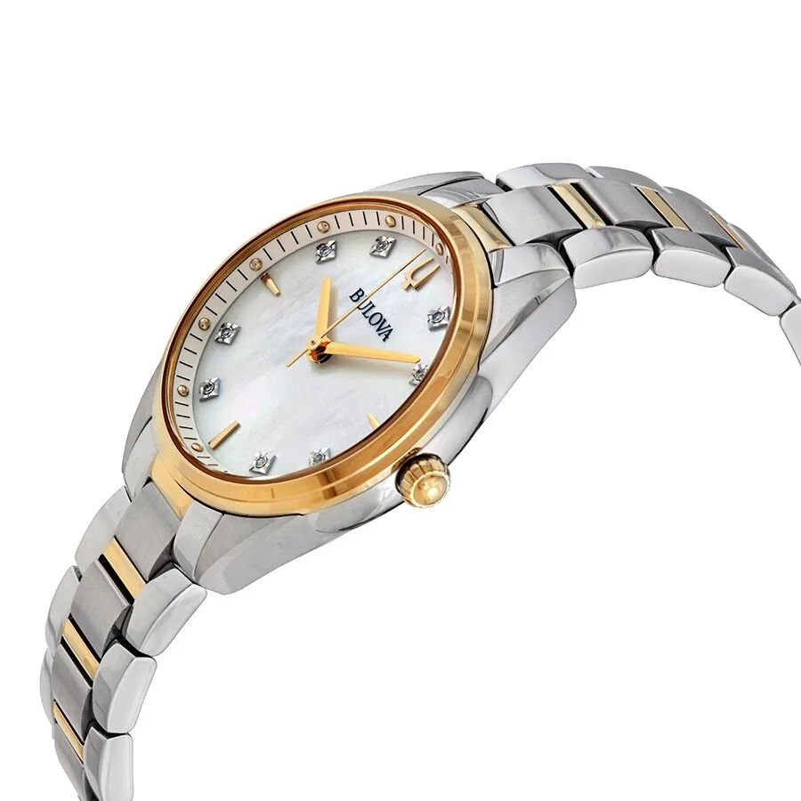 Bulova Sutton Quartz Diamond Mother of Pearl Dial Ladies Watch 98P184