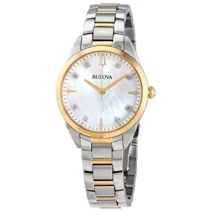 Bulova Sutton Quartz Diamond Mother of Pearl Dial Ladies Watch 98P184