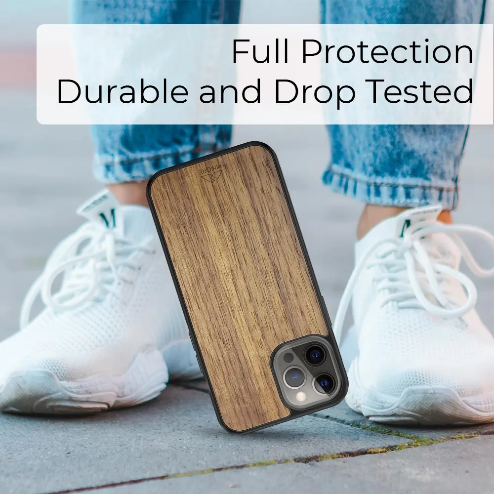 BUNDLE - American Walnut Phone Case   Screen Protector   Mag Safe Charger   Coasters