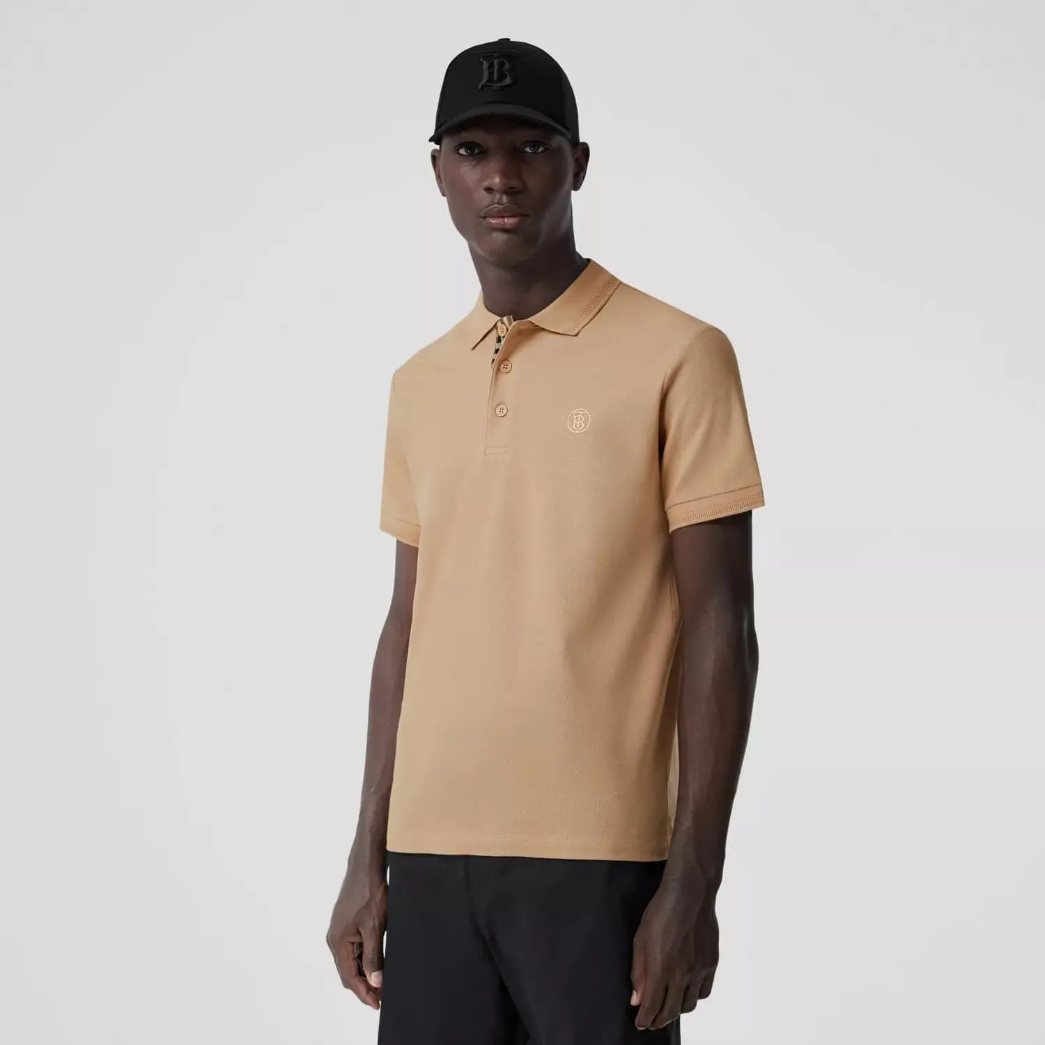 BURBERRY MONOGRAM MOTIF COTTON PIQUÉ POLO SHIRT