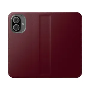 Burgundy Flip Cover Phone Case - Stylish & Trendy Protection