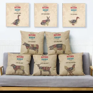 Butcher Shop Cuts of Cartoon Animal