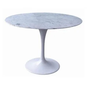 Calibre Marble Dining Table 100cm - Aluminium