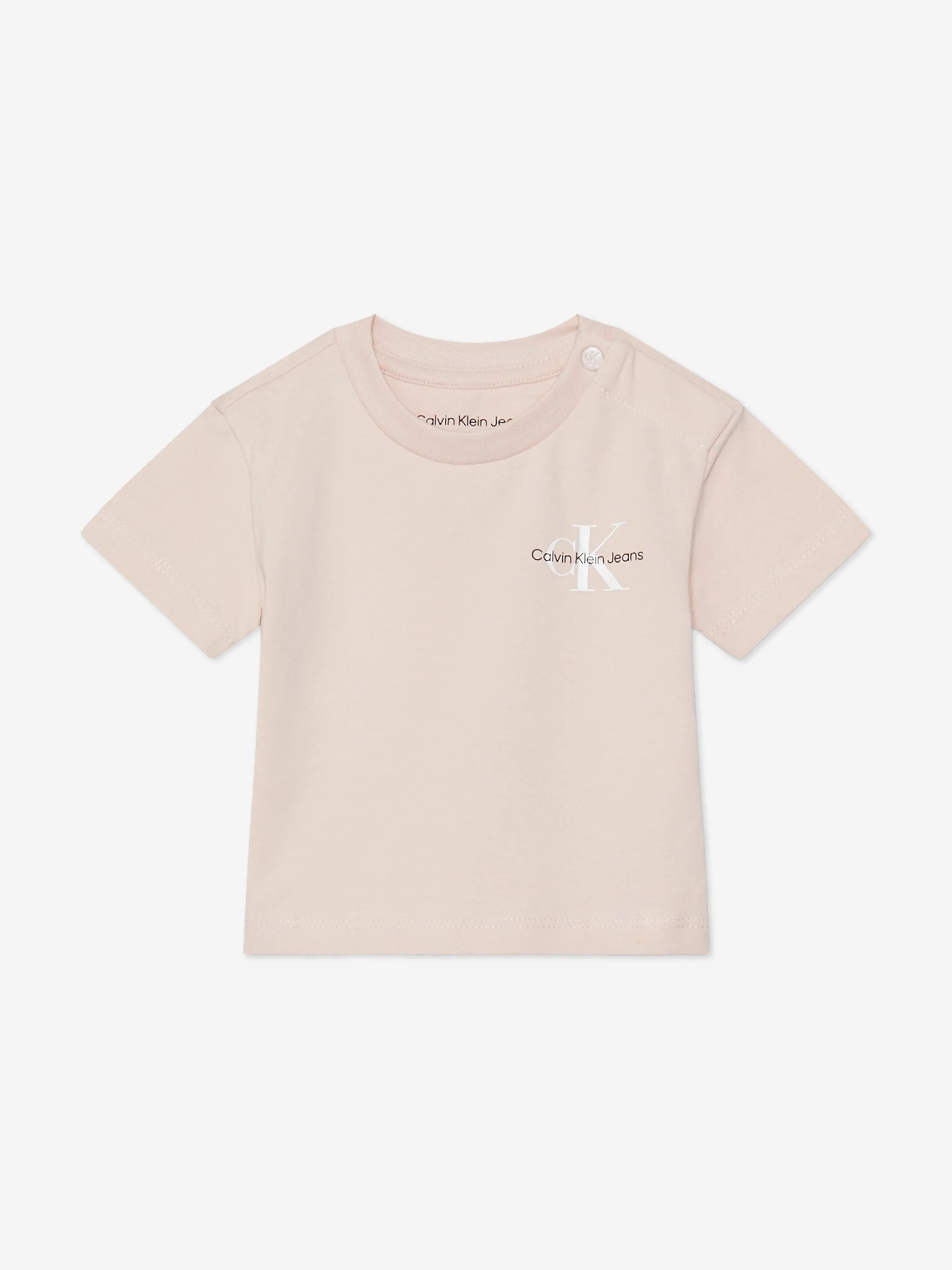 Calvin Klein Baby Girls Monogram Logo Shorts Set in Pink