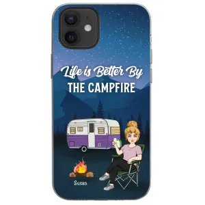Camping Lovers - Life Is Better By The Campfire Gift For Camping Lovers - Personalized Clear Phone Case