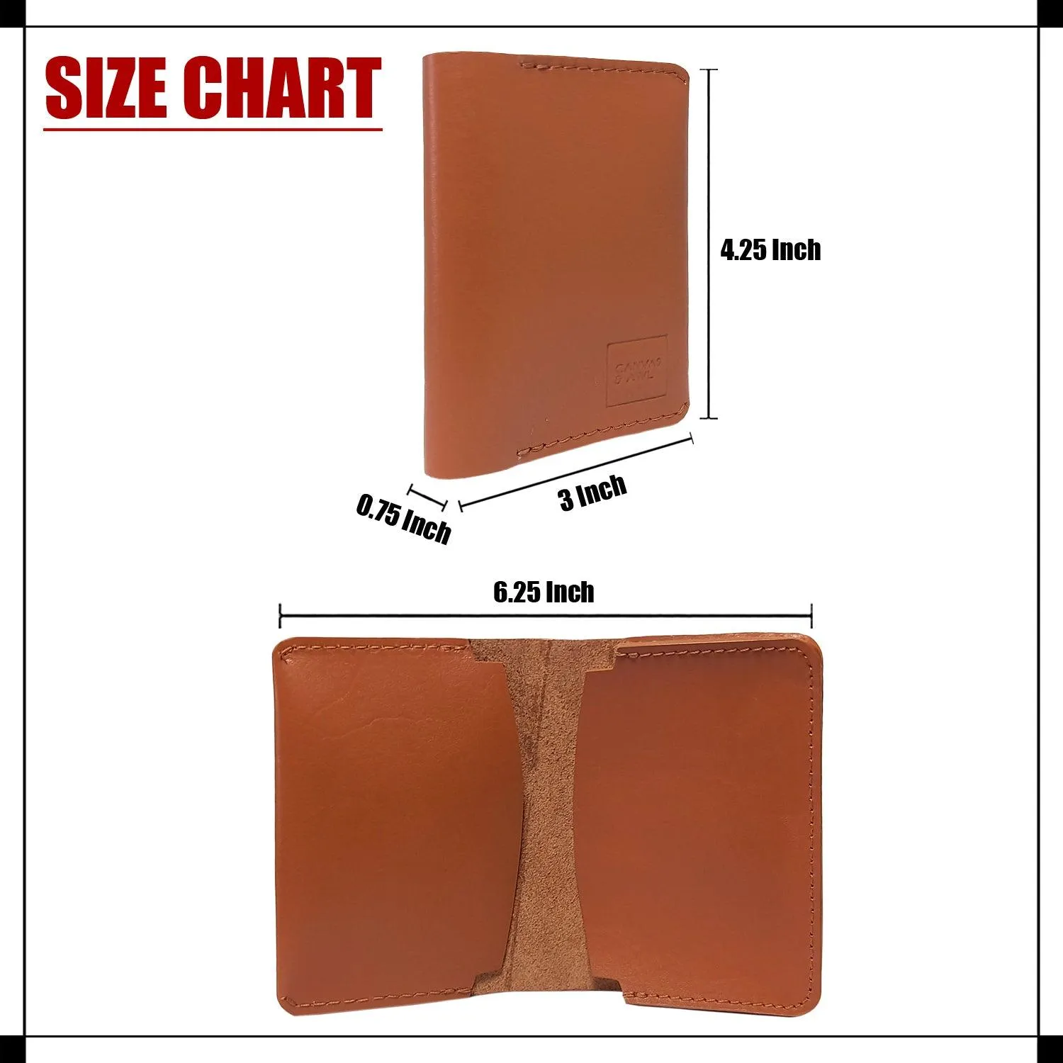 CANVAS & AWL Genuine Leather Card Holder Pocket Sized Slim Minimalist Wallet Business Card Case (Tan)