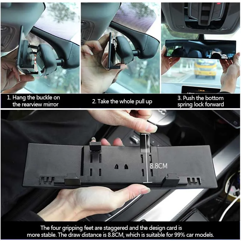 Car Rearview Mirror Interior Auto Reflective Lens Surface Blue Mirror