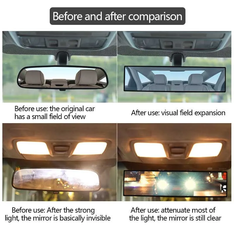 Car Rearview Mirror Interior Auto Reflective Lens Surface Blue Mirror